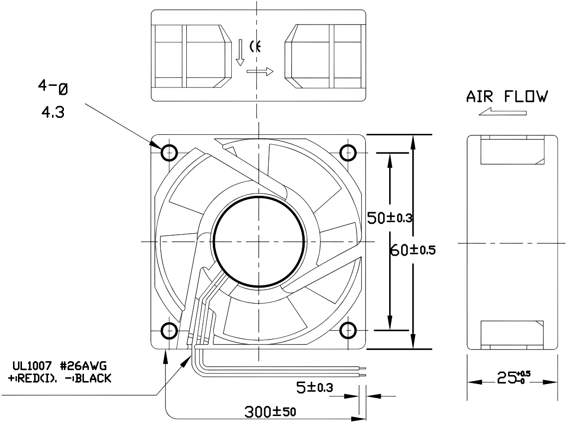 מאוורר לאלקטרוניקה מולטיקומפ MULTICOMP 48VDC FAN MC21689